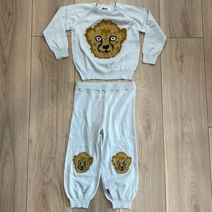 MOLO Bless Cheetah Face Sweater & Sol Soft Pants Skywriting